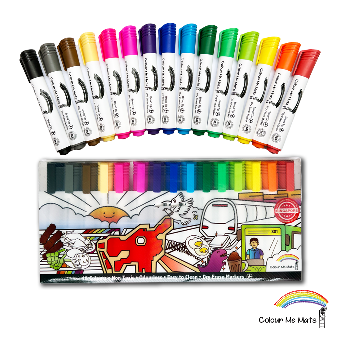 15pc Broad Tip Whiteboard Markers