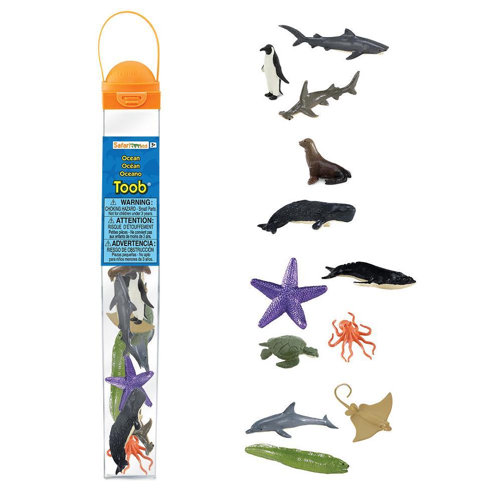 Colour Me Mats x Safari Ltd - Deep Blue Sea Toob Bundle - Reusable Silicone Colouring Mats