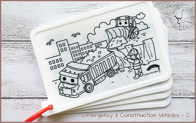 Emergency & Construction Vehicles (Puzzle Mats)