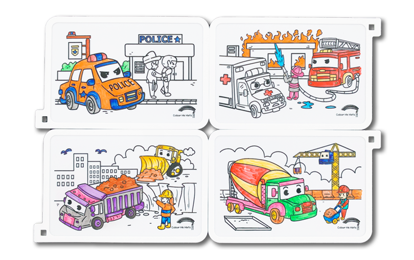 Emergency & Construction Vehicles (Puzzle Mats)