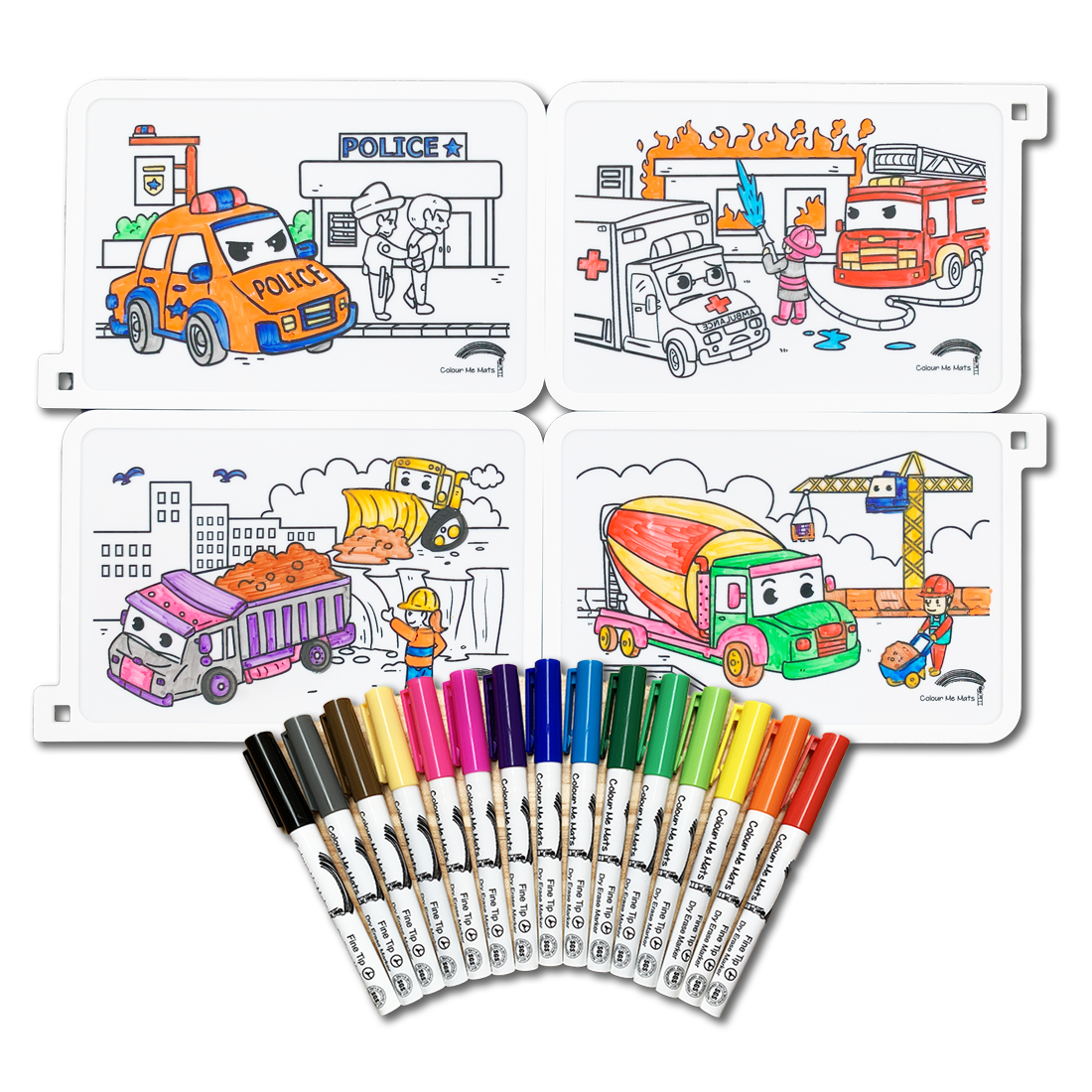 Emergency & Construction Vehicles (Puzzle Mats)