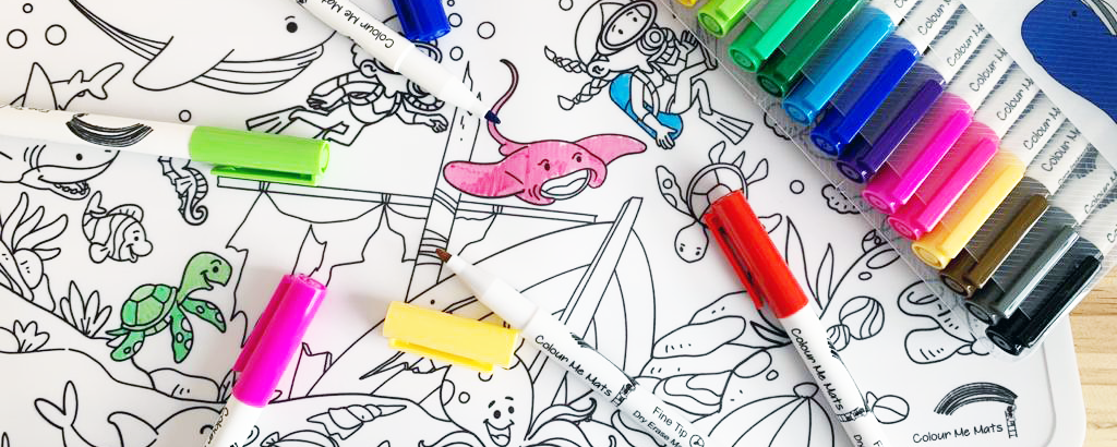 Reusable Silicone Colouring Mats - Original Designs by Mummies – Colour ...