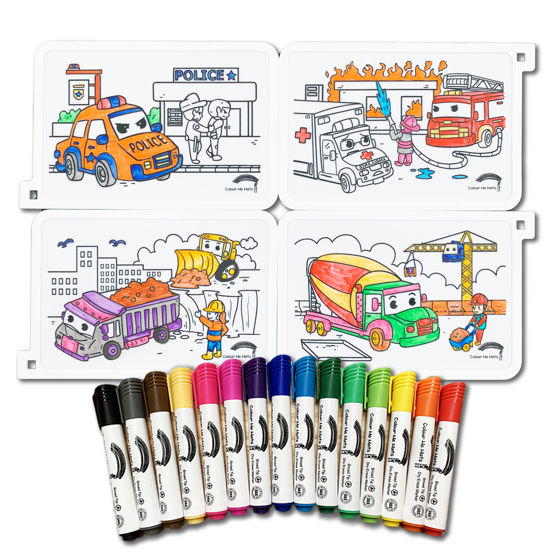 Emergency & Construction Vehicles (Puzzle Mats)