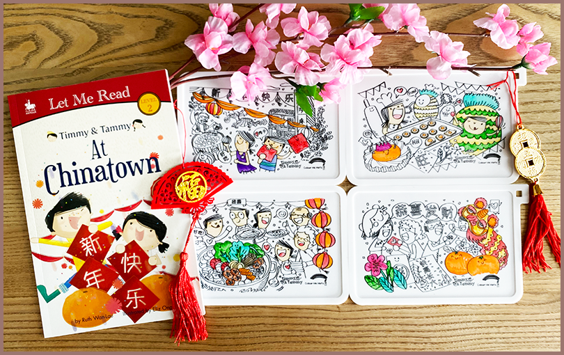 Timmy & Tammy X Colour Me Mats Book Bundle - Celebrating Lunar New Year - Reusable Silicone Colouring Mats
